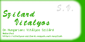 szilard vitalyos business card