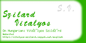 szilard vitalyos business card